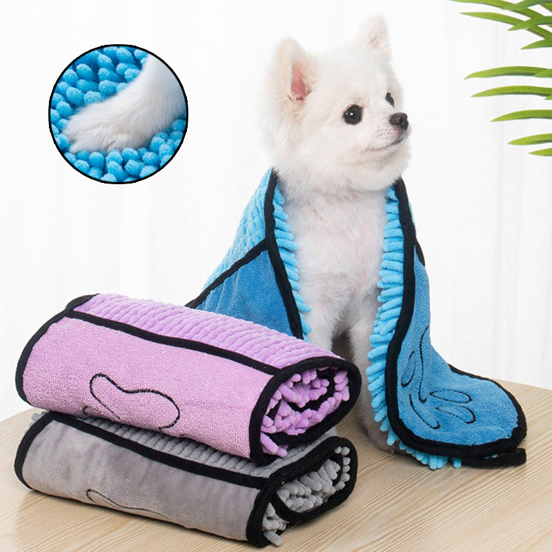 Serviette Microfibre Ultra Absorbante pour Chien & Chat – Séchage Rapide et Doux